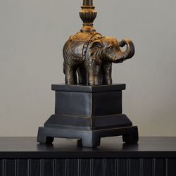 Embry Elephant Table Lamp Pair Bronze