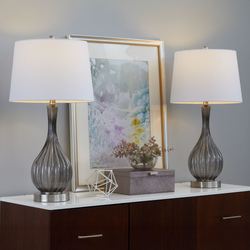 Joya Table Lamp Pair Dark Gray