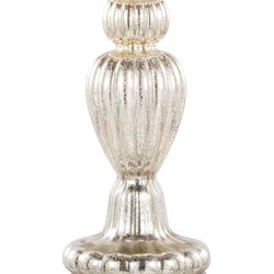 Spade Mercury Glass Table Lamp Pair Metallic Silver