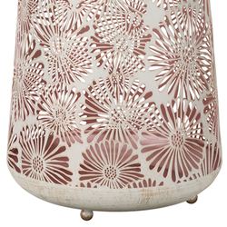 Floral Solar Lantern Antique White
