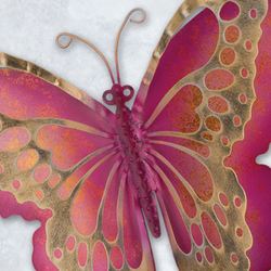 Graceful Butterfly Wall Art Antique Gold Set of Two