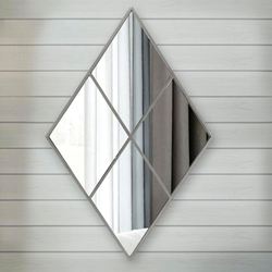 Diamond Wall Mirror Antique Silver