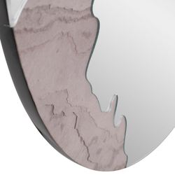 Lunar Landscape Round Wall Mirror Gray