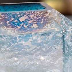 Short Glistening Geo Vase Blue