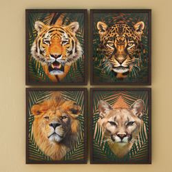 Roaming Wild Jaguar Framed Wall Art Natural