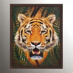 Roaming Wild Jaguar Framed Wall Art Natural