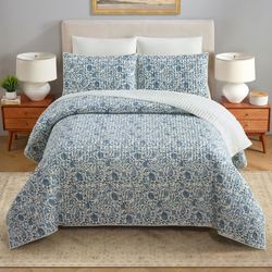 Eden Paisley Mini Quilt Set Blue