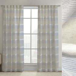 Kensley Stripe Curtain Panel Light Blue