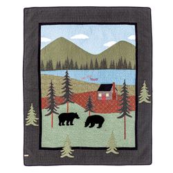 Bear Lake Quilted Throw Blanket Green 50 x 60