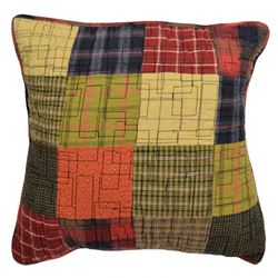 Woodland Square Quilted Patchwork Pillow Multi Warm 15 Square