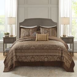 Bellagio II Bedspread Set Brown