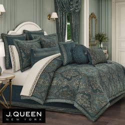 Nancy Comforter Set Dark Teal