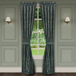 Nancy Wide Tailored Curtain Pair Dark Teal