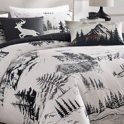 Rocky Mountains Comforter Bed Set Off White