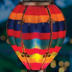 Striped Hot Air Balloon Solar Lantern Multi Earth