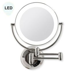Lighted Extendable Wall Vanity Mirror Chrome