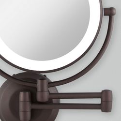Lighted Extendable Wall Vanity Mirror Oil Rubbed Bronze