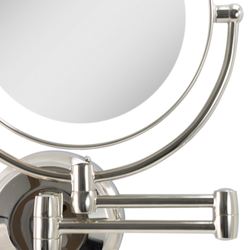 Lighted Extendable Wall Vanity Mirror Polished Nickel