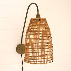 Dome Wall Sconce Lamp Wicker