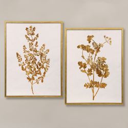 Pressed Gold Foliage I Framed Wall Art
