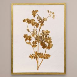 Pressed Gold Foliage II Framed Wall Art