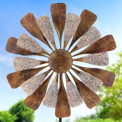 Spinning Floral Wind Spinner Multi Metallic