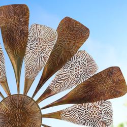 Spinning Floral Wind Spinner Multi Metallic