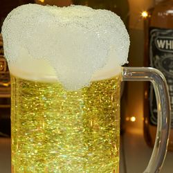 Swirl LED Beer Mug Glitter Globe Yellow
