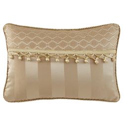 Anya Ball Trim Rectangle Pillow Gold