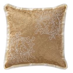 Ansonia Embroidered Pillow Gold 16 Square