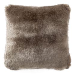 Carrick Faux Fur Pillow Light Taupe 16 Square