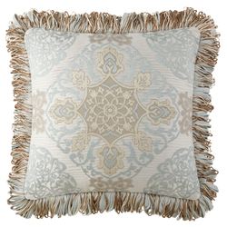 Jonet Fringed Pillow Light Blue 18 Square