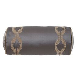Walton Embroidered Neckroll Pillow Charcoal