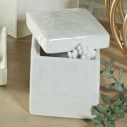 Perla Covered Jar Ivory