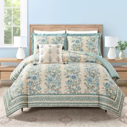 Mystic Moss Floral Mini Comforter Set Blue