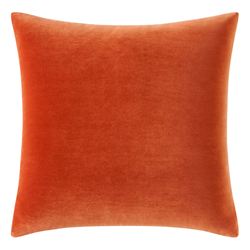 Bronte Orange Velvet Tailored Pillow Multi Warm 20 Square
