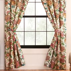 Bronte Wide Tailored Curtain Pair Multi Warm 100 x 84