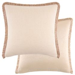 Hannah Reversible Fringed European Sham Beige