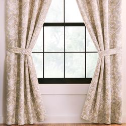 Hannah Wide Tailored Curtain Pair Beige 100 x 84