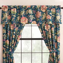 Secret Garden II Tailored Valance Navy 80 x 17