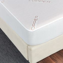 Copper Infused Mattress Protector White