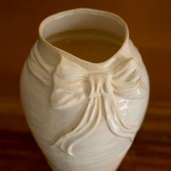 Adrianna Decorative Bow Vase Ivory