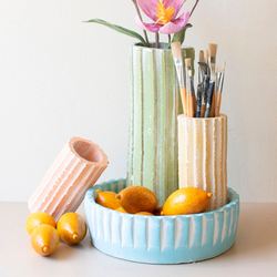 Clara Decorative Vases and Bowl Multi Pastel Set of Four