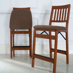 Monroe Folding Counter Stool Pair Fruitwood