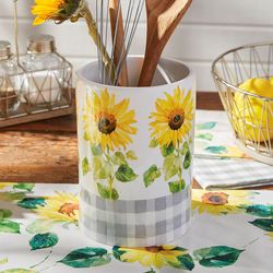 Follow the Sun Utensil Crock Yellow