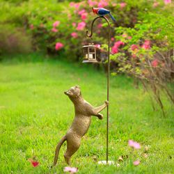 Cat and Bird Garden Light Antique Gold