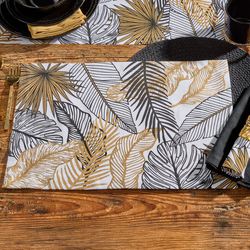 Tropical Essence Placemats Black/Gold Set of Four