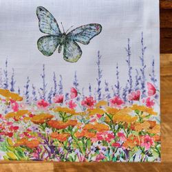 Butterfly Oasis Table Runner Multi Bright 15 x 72