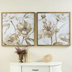 Peony Glitz I Framed Wall Art Gold