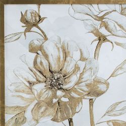 Peony Glitz I Framed Wall Art Gold